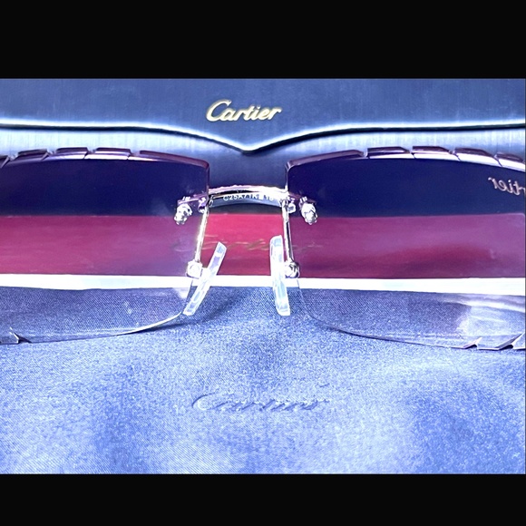 Cartier C -Décor Iced Out Black Buffalo with Black Smoked Diamond Cut Lenses - Picture 3 of 8